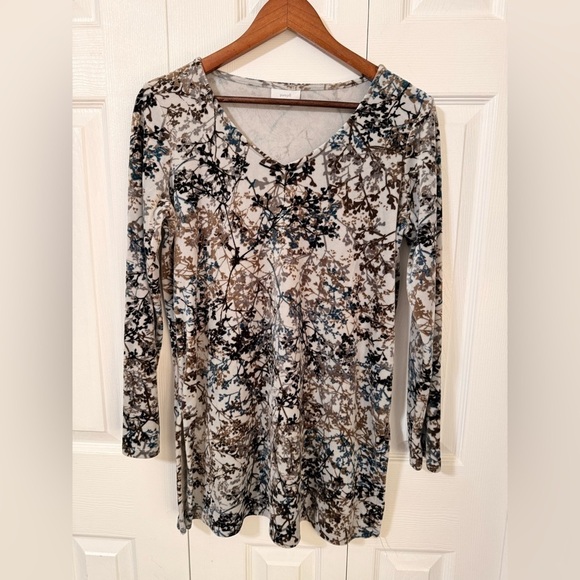 Pure Jill J. Jill Women’s Stretch Soft Velour Tunic Blouse Multicolor Floral XS - Picture 7 of 13